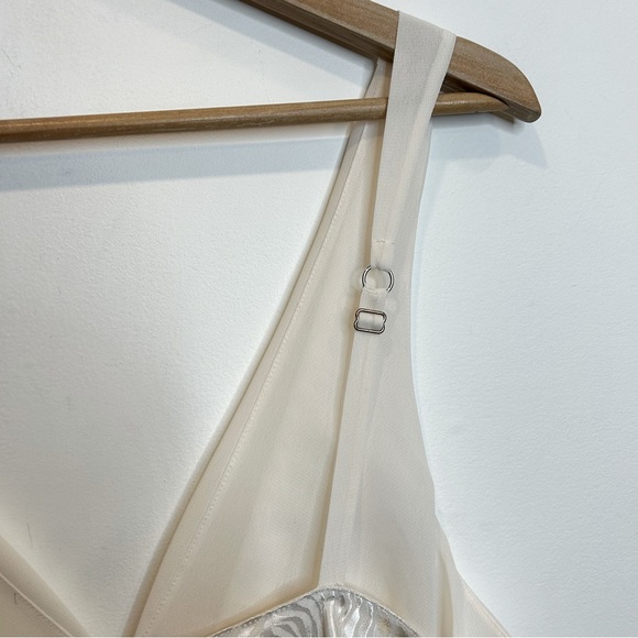 Vintage Jones New York Cream Satin Slip Midi Dress - Picture 3 of 5